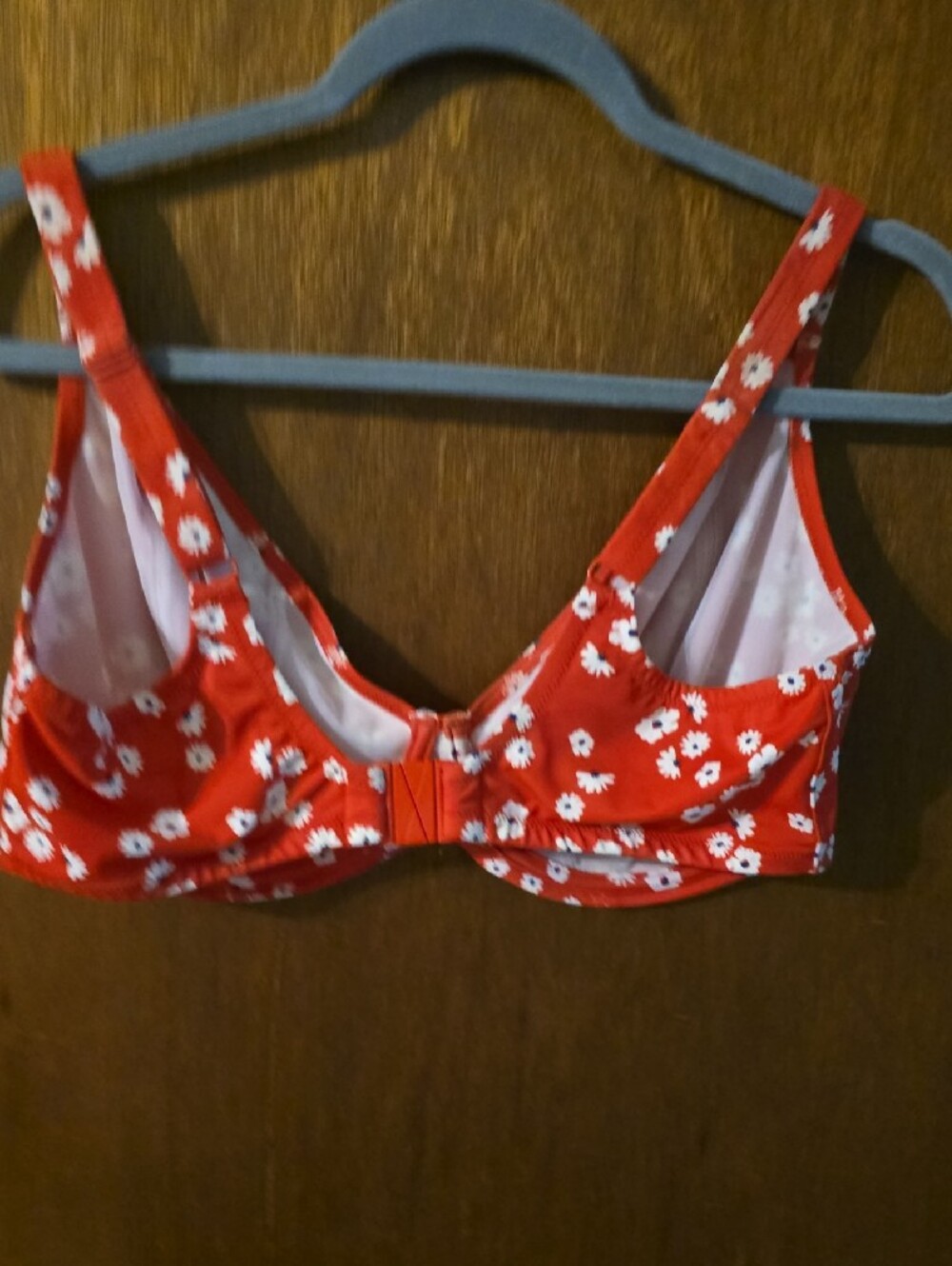Elomi Red Floral Underwire Sweetheart Bikini Top US 36i - Picture 4 of 7